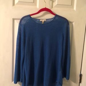 Eileen Fisher royal blue linen-blend sweater XXS